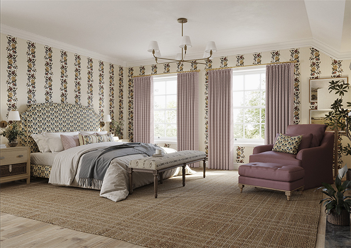 Scallop and Bud, Mulberry - Made to Measure Curtains - Image 7